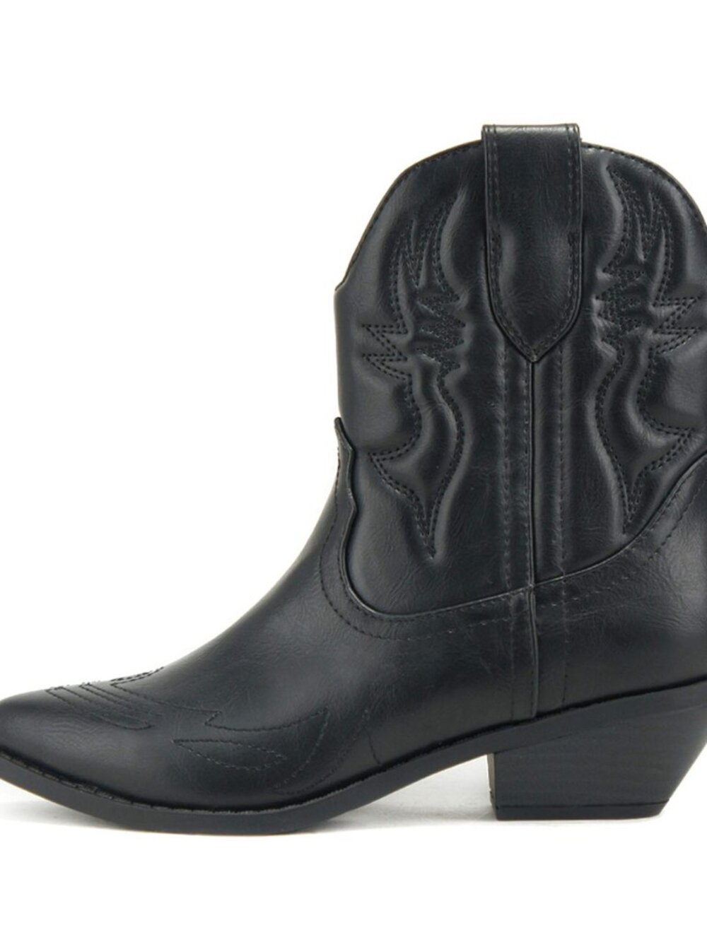 RIGGING ~ Women Western Stitched Pointe Toe Low Heel Ankle Mid Shaft Boots